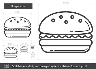 Image showing Burger line icon.