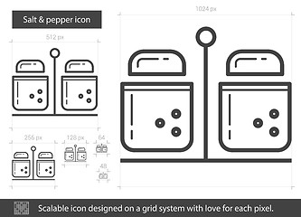 Image showing Salt and pepper line icon.