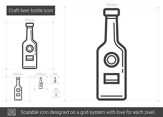 Image showing Craft beer bottle line icon.