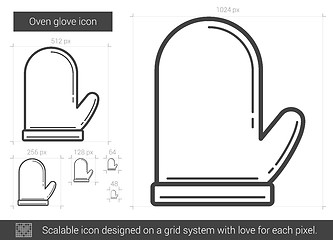 Image showing Oven glove line icon.