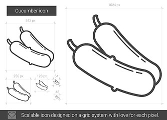 Image showing Cucumber line icon.