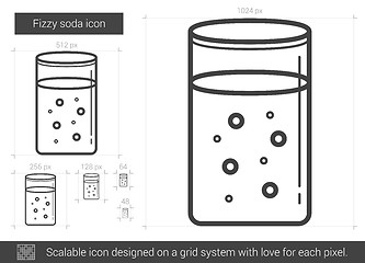 Image showing Fizzy soda line icon.