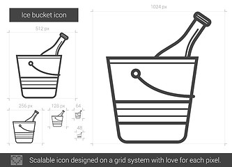 Image showing Ice bucket line icon.