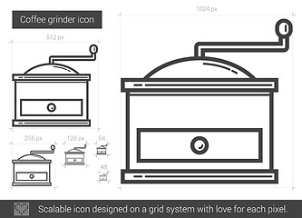 Image showing Coffee grinder line icon.