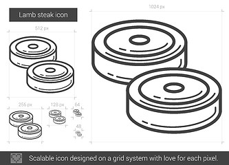 Image showing Lamb steak line icon.