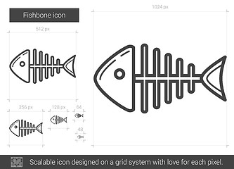 Image showing Fishbone line icon.