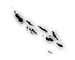 Image showing Map of the Solomon Islands with shadow