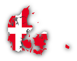 Image showing Map and flag of Denmark
