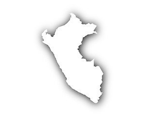 Image showing Map of Peru with shadow