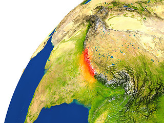 Image showing Country of Nepal satellite view