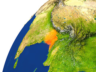 Image showing Country of Bangladesh satellite view