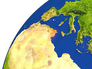 Image showing Country of Tunisia satellite view