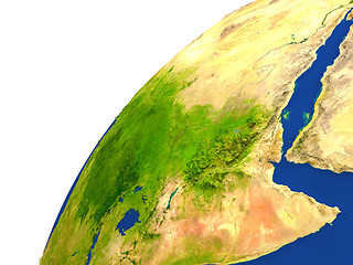 Image showing Country of Ethiopia satellite view