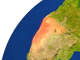 Image showing Country of Namibia satellite view