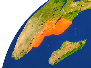 Image showing Country of Mozambique satellite view