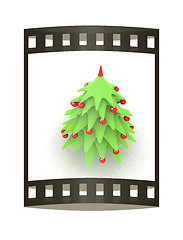 Image showing Christmas tree. 3d illustration. The film strip