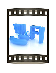 Image showing WiFi symbol. 3d illustration. The film strip