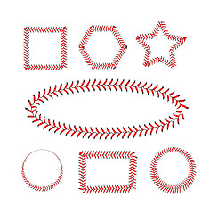 Image showing Lace from a baseball on a white background