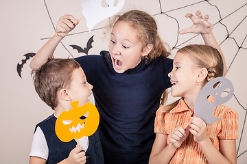 Image showing Happy children on Halloween party