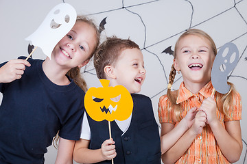 Image showing Happy children on Halloween party