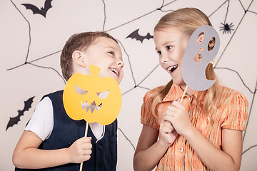 Image showing Happy children on Halloween party