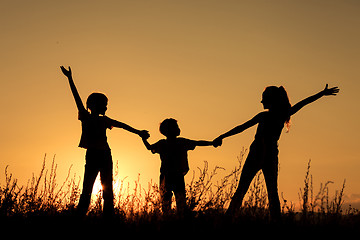 Image showing Happy children playing in the park.