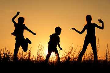 Image showing Happy children playing in the park.