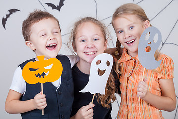 Image showing Happy children on Halloween party