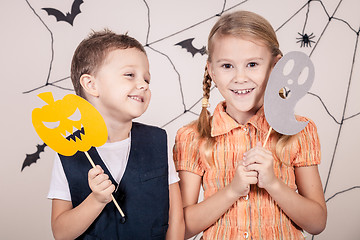 Image showing Happy children on Halloween party