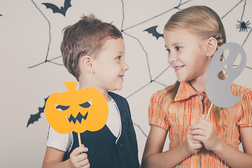 Image showing Happy children on Halloween party