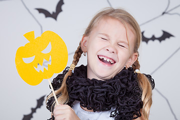 Image showing Happy girl on Halloween party