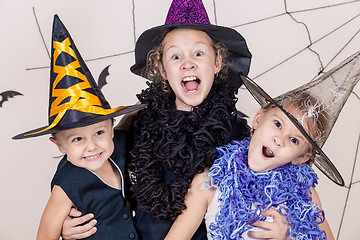 Image showing Happy children on Halloween party