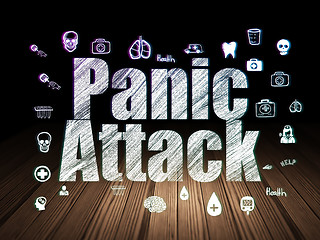 Image showing Medicine concept: Panic Attack in grunge dark room