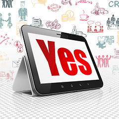 Image showing Business concept: Tablet Computer with Yes on display