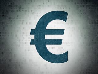 Image showing Banking concept: Euro on Digital Data Paper background