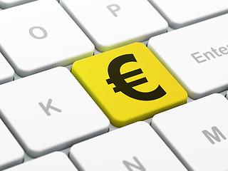 Image showing Money concept: Euro on computer keyboard background