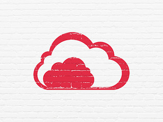 Image showing Cloud computing concept: Cloud on wall background