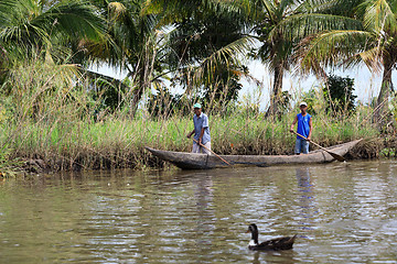 Image showing Life in madagascar countryside on river