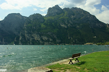 Image showing Lake Garda bench