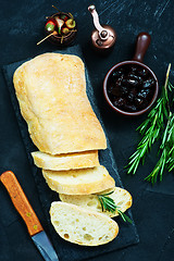 Image showing bread with olives