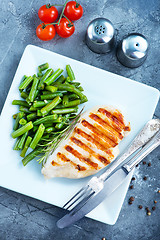 Image showing chicken breast with bean