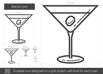 Image showing Martini line icon.