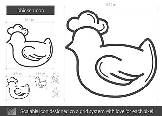 Image showing Chicken line icon.