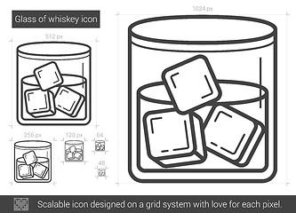 Image showing Glass of whiskey line icon.