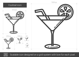 Image showing Cocktail line icon.