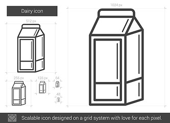 Image showing Dairy line icon.