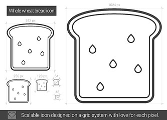 Image showing Whole wheat bread line icon.