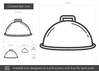 Image showing Covered dish line icon.