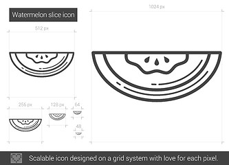 Image showing Watermelon line icon.