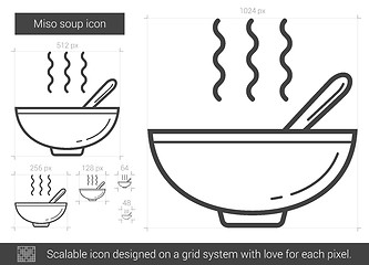 Image showing Miso soup line icon.